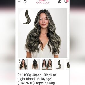Goo GooBlack and Blonde Balayage Hair Extensions